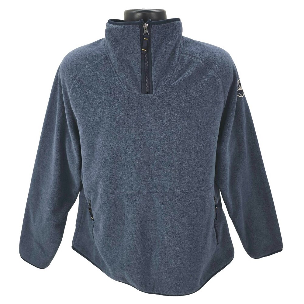 Pendleton TV085 Quarter Zip Fleece Pullover Mens XL Blue Logo Patch Warm Soft